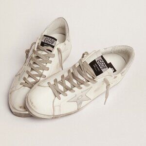 Golden Goose Super-Star with Laminated Star and Heel Tab Lace Up Womens Size 5